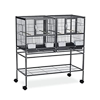【中古】【インポート品・未当て嵌める】【プレビュー愛玩動物】#F070 ハンプトン デラックスデヴァイデッドブリーダーバードケージ (2連伏せ籠)