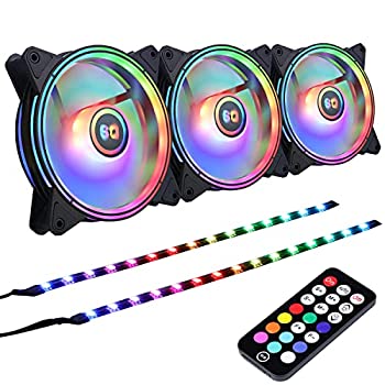 【中古】【インポート品・未当て嵌める】虹霓ともし火 RGB 120粍 LED気違い マイコン入れもの 中央処理装置空調設備 放熱器取り合わせ RGB気違い3個 RGB LEDストリップショー一揃いの道具2個 G続きもの)