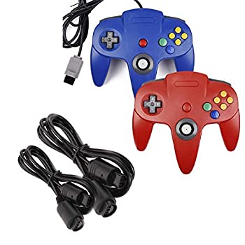 【中古】【輸入品・未使用】miadore 2パック クラシック N64 コントローラー (ブルー/レッド) バンドル 2パック 6フィート N64 コントローラー延長ケーブル N64 コンソール