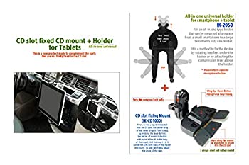 【中古】【輸入品・未使用】Top Mount CDスロット取付型 オールインワンホルダー付きマウント タブレット&スマートフォン兼用 強力スロット固定式 着脱簡単(IK-2050) [並