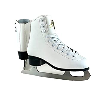 【中古】【輸入品・未使用】[American Athletic] アメリカン・アスレチック・シューズ・ガールズ・トリコット・ライニング・アイススケート[並行輸入] (4%ｶﾝﾏ% White)