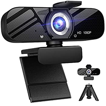 【中古】【輸入品・未使用】フルHD ウェブカメラ 内蔵マイク 回転可能な三脚 1080Pビデオ 広角カメラ プライバシーカバー デスクトップPCまたはノートパソコン用 通話 ビデ