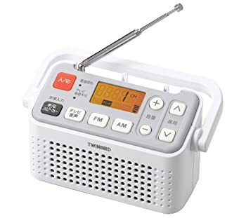 【未当て嵌める】【中古】TWINBIRD 手元金棒引き役立つこと付3ダンス楽隊ラジオ受信機 白いこと AV-J125W