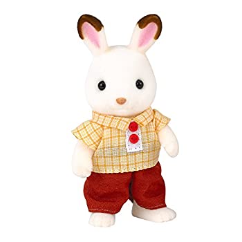 【未当て嵌める】【中古】シルバニアファミリー あやつり人形 ショコラウサギファミリー 黒茶家兎の御父っつぁん ウ-61