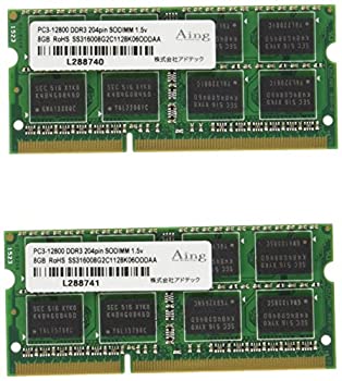 【未使用】【中古】アドテック DDR3 1333/PC3-10600 SO-DIMM 8GB×2枚組 ADS10600N-8GW
