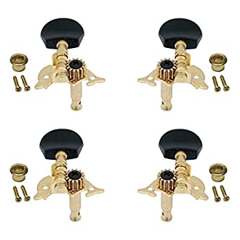 【未使用】【中古】MAHALO ウクレレ糸巻き 4個1SET UMH100G GD/BK