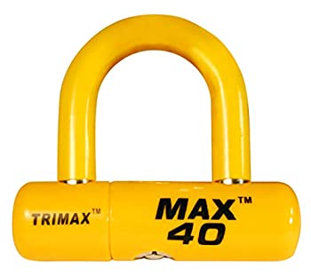 【中古】【輸入品・未使用】Trimax オートバイディスクU型ロック MAX40YL イエローとイエロー PVCシャックル