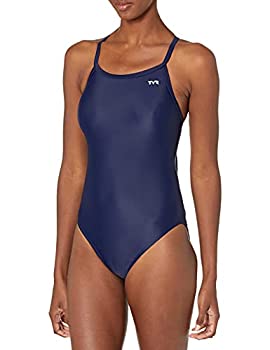 【中古】【インポート品・未当てはめる】TYR Sport 金剛石うしろ側 海水着 レディース用 無地 30 青色