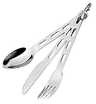 【中古】【インポート品・未当て嵌める】GSI Outdoors Glacier Stainless 3 Pieces Ring Cutlery by GSI