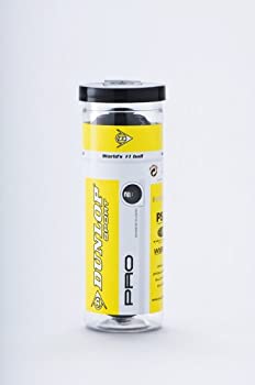 【中古】【輸入品・未使用】Dunlop Pro Squash Ball Balles de squash mixte adulte Tube de 3 balles Noir