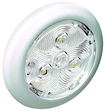 【中古】【輸入品・未使用】7cm Round LED White Plastic Interior/Exterior Light%ｶﾝﾏ% White