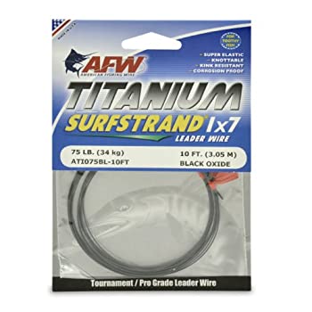 【中古】【輸入品・未使用】(3m%ｶﾝﾏ% 14kg Test%ｶﾝﾏ% Black) - American Fishing Wire Titanium Surfstrand Bare 1x7 Titanium Leader Wire