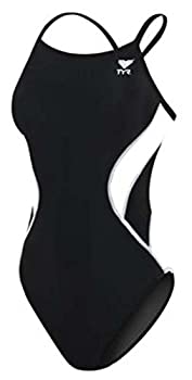【中古】【輸入品・未使用】(32%ｶﾝﾏ% Black/White) - TYR Adult Alliance Diamond Back Splice Swimsuit