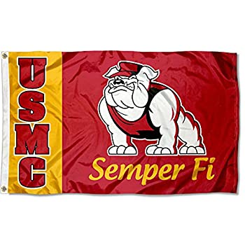 【中古】【輸入品・未使用】US MarinesブルドッグUSMC University Large Collegeフラグ