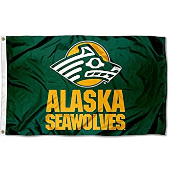 【中古】【輸入品・未使用】Alaskaアラスカ州Seawolves Seawolves University Large Collegeフラグ|ムジカ&フェリーチェ店