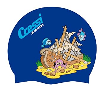 【中古】【インポート品・未当て嵌める】(Blue Ship) - Cressi Junior Silicone Cap