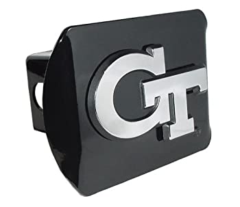 【中古】【輸入品・未使用】Georgia TechイエロージャケットブラックメタルTrailer Hitchカバークロムメタルwith NCAAロゴFits 2?"受信機