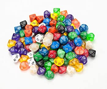 【中古】【輸入品・未使用】100+ Pack of Random D10(00) Polyhedral Dice in Multiple Colors By Wiz Dice｜ムジカ＆フェリーチェ店