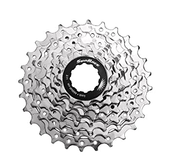 【中古】【輸入品・未使用】Finition satinee Sunrace Cassette 8 vitesses a selecteur indexe 11-28 dents Argente