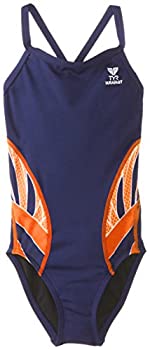 【中古】【輸入品・未使用】(26%ｶﾝﾏ% Navy/Orange) - TYR SPORT Girl's Phoenix Splice Diamondfit Swimsuit