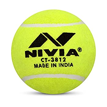 【中古】【インポート品・未当て嵌める】Nivia ヘビーテニスボール クリケットどんぶり鉢 (6個容器に並べる) 黄色