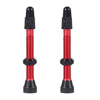 【中古】【インポート品・未当て嵌める】(46粍%ｶﾝﾏ% Red) - WTB Aluminium TCS Valve 46粍 Red Pair