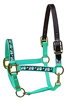 【中古】【インポート品・未当て嵌める】(Mini-b) - Perri\u0027s Leather Mini B Turquoise with Owls Nylon Ribbon Safety Halter