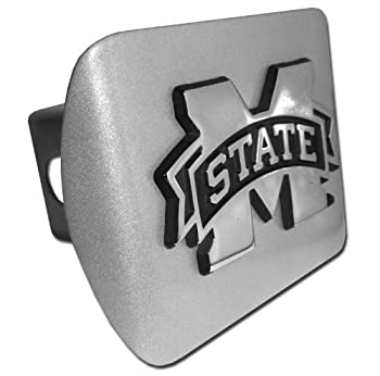 【中古】【輸入品・未使用】Mississippi State Bulldogs Brushed Silver M State Emblem Metal Trailer Hitch Cover Fits 5.1cm Auto Car Truck Receiver