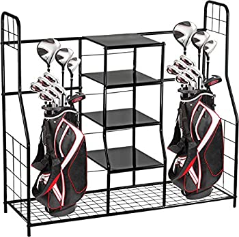 【中古】【インポート品・未当て嵌める】Golf Bag Sports Dual Golf Storage Organizer golf organizer rack