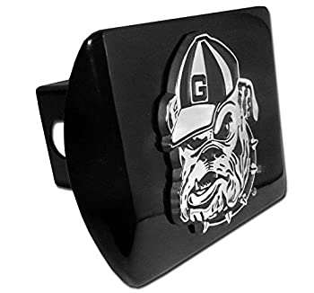 【中古】【輸入品・未使用】Georgia Bulldogs with Bulldog Black Metal NCAA Trailer Hitch Cover Fits 5.1cm Auto Car Truck Receiver