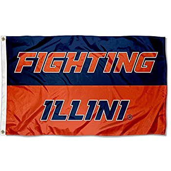 【中古】【輸入品・未使用】Illinois Fighting Illini Large 3?X 5?Collegeフラグ