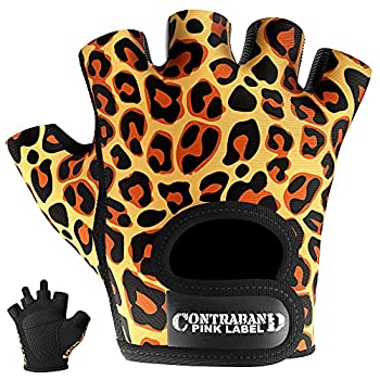 【中古】【輸入品・未使用】Contraband Pink Label 5297 リフティング用手袋 レディース デザインシリーズレパード柄 ペア S|ムジカ&フェリーチェ店