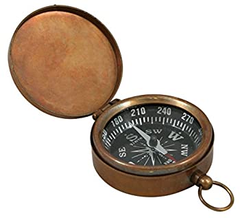 【中古】【インポート品・未当て嵌める】Historical Emporiumアンティーク金管楽器衣嚢羅針儀、蝶つがい蓋