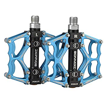 【中古】【輸入品・未使用】BONMIXC 自転車ペダル 9/16 スレッドシールドベアリング クリップレスペダル MTBペダル メタルバイクペダル ブルー|ムジカ&フェリーチェ店