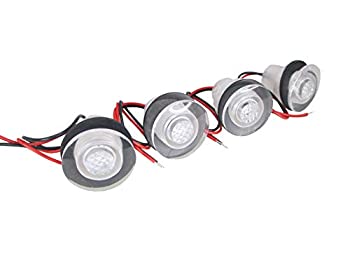 【中古】【インポート品・未当て嵌める】4 Pieces Pactrade Marine Boat LED Livewell Round Button White Courtesy Light OEM Waterproof