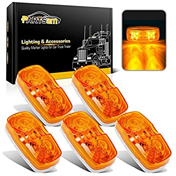 【中古】【インポート品・未当て嵌める】Partsamファイブトレーラーマーカー LEDライトダブルブルズアイアンバー10半導体ダイオードともし火