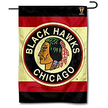 【中古】【輸入品・未使用】Chicago Blackhawks Vintage Retro Double Sided Garden Flag