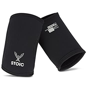 【中古】【輸入品・未使用】Stoic パワーリフト用のエルボースリーブ - ボディービルディング用の7mm + 5mm厚のネオプレンスリーブ、スクワット用の重量挙げ、クロストレー｜ムジカ＆フェリーチェ店