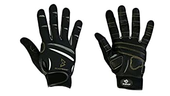 【中古】【インポート品・未当て嵌める】(Large) - Bionic The Official Glove of Marshawn Lynch Gloves Beast Mode Women\u0027s Full Finger Fitness/Lifting Gloves w/Natural Fit Techno