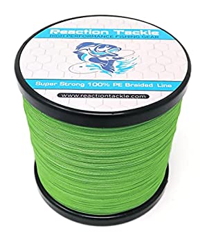 【中古】【インポート品・未当て嵌める】(14kg (1500 yards)%ｶﾝﾏ% Fluorescent Green) - Reaction Tackle High Performance Braided Fishing Line (Various Colours)