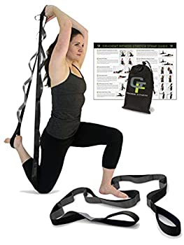 【中古】【輸入品・未使用】重力Fitness 12-loopストレッチストラップ( 8-feet X 1.5インチ) ブラック