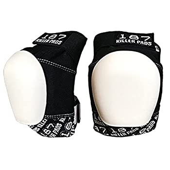 【中古】【輸入品・未使用】(Large%ｶﾝﾏ% Black / White w/ White Cap) - 187 Killer Pads Pro Knee Red/White/Black