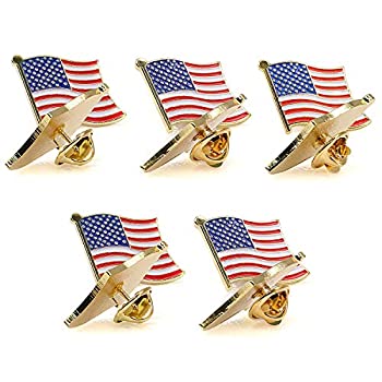 【中古】【輸入品・未使用】絶妙なアメリカ国旗ラペルピン???The Stars and Stripes???ソリッドメタルフラグラペルpin-goldトーン 10 Pack ゴールド