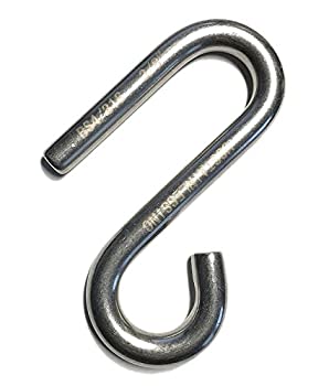 【中古】【輸入品・未使用】ステンレススチール 316 Sフック オープンエンド 細めエンド 3/8インチ マリングレード カニングハム