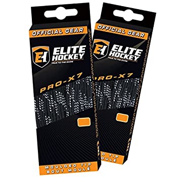 【中古】【インポート品・未当て嵌める】Elite Hockey Pro-X7 滑る靴吊りひも (DBL、X7-黒いこと、120in)
