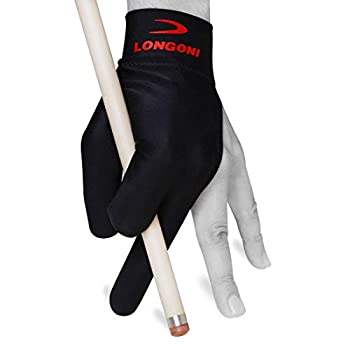【中古】【輸入品・未使用】(One size fits all) - LONGONI Billiard POOL CUE GLOVE - for Left hand - Black