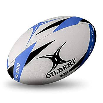 【中古】【インポート品・未当て嵌める】ギルバート ラグビーボール 5号 G-TR 3000 白 青 黒 [並行輸入品]