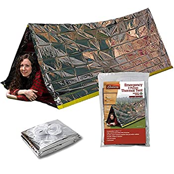 【中古】【輸入品・未使用】Grizzly Gear 緊急サバイバルマイラー熱反射 寒冷地シェルターチューブテント XLサイズ 大人2人用 8フィート×3フィート