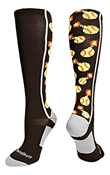 【中古】【輸入品・未使用】MadSportsStuffソフトボールBomber Over The Calf Socks複数色 S ブラック