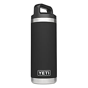 【中古】【インポート品・未当て嵌める】YETI (イエティ) Rambler 18薬局衡オンス Vacuum Insulated Stainless Steel Bottle with Cap [並行輸入品]  (Black)